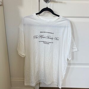 Merci 22 - Dream White Graphic Women Oversized T-Shirt - Small